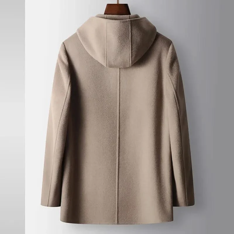 100% WOOLEN HOODED COAT - Image 3