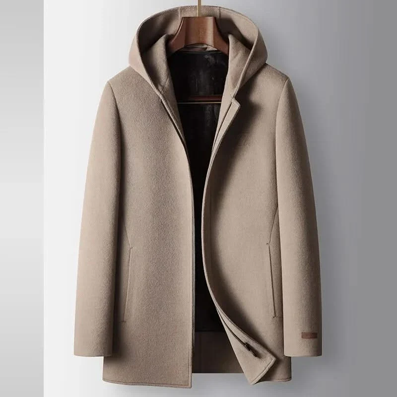 100% WOOLEN HOODED COAT - Image 5