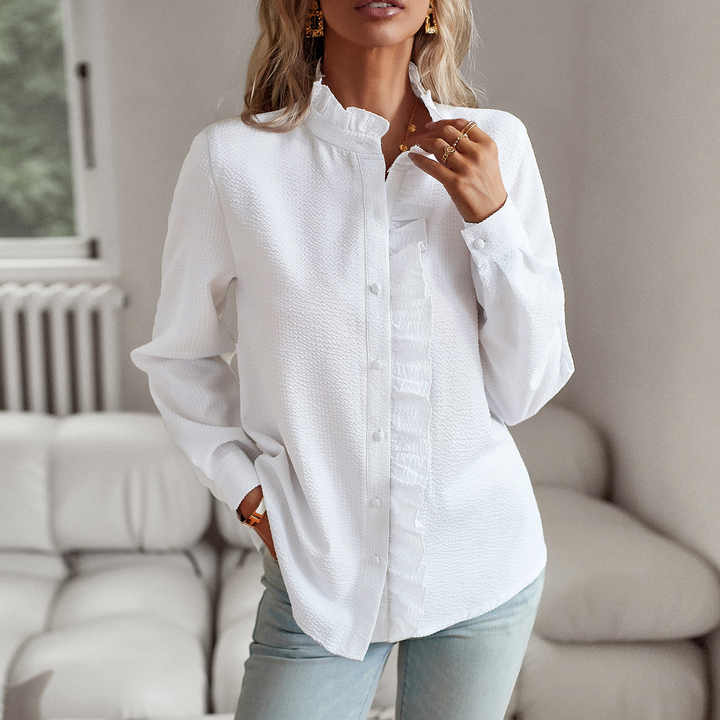 AURORA RUFFLE LONG SLEEVE SHIRT - Image 7