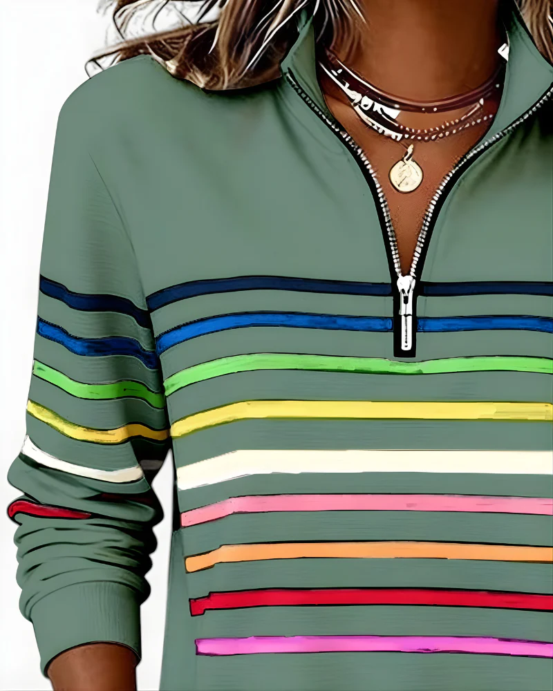 EVELINA STRIPED QUARTER ZIP - Image 16