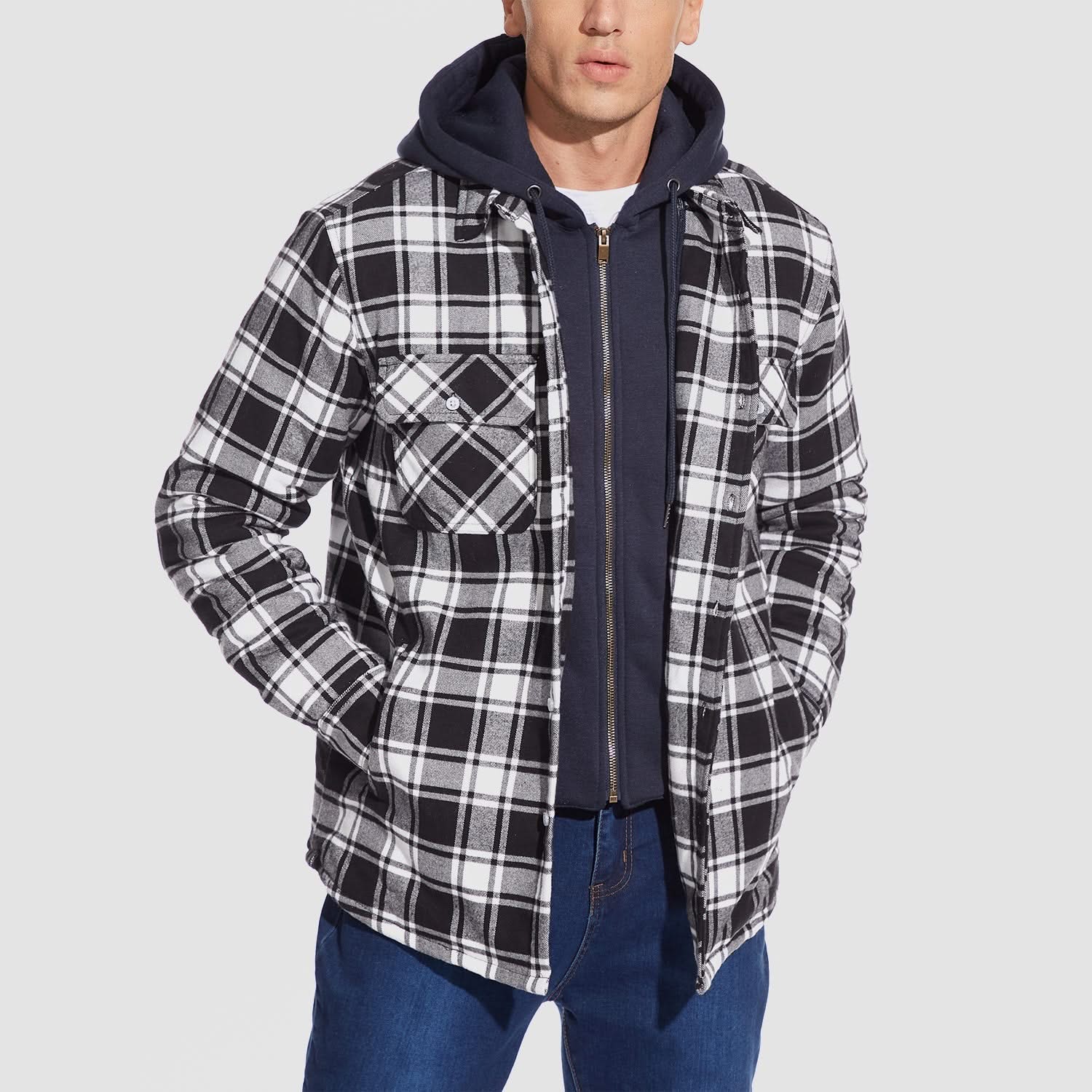 HARRY JACKET | FLANNEL WITH REMOVABLE HOOD - Image 4