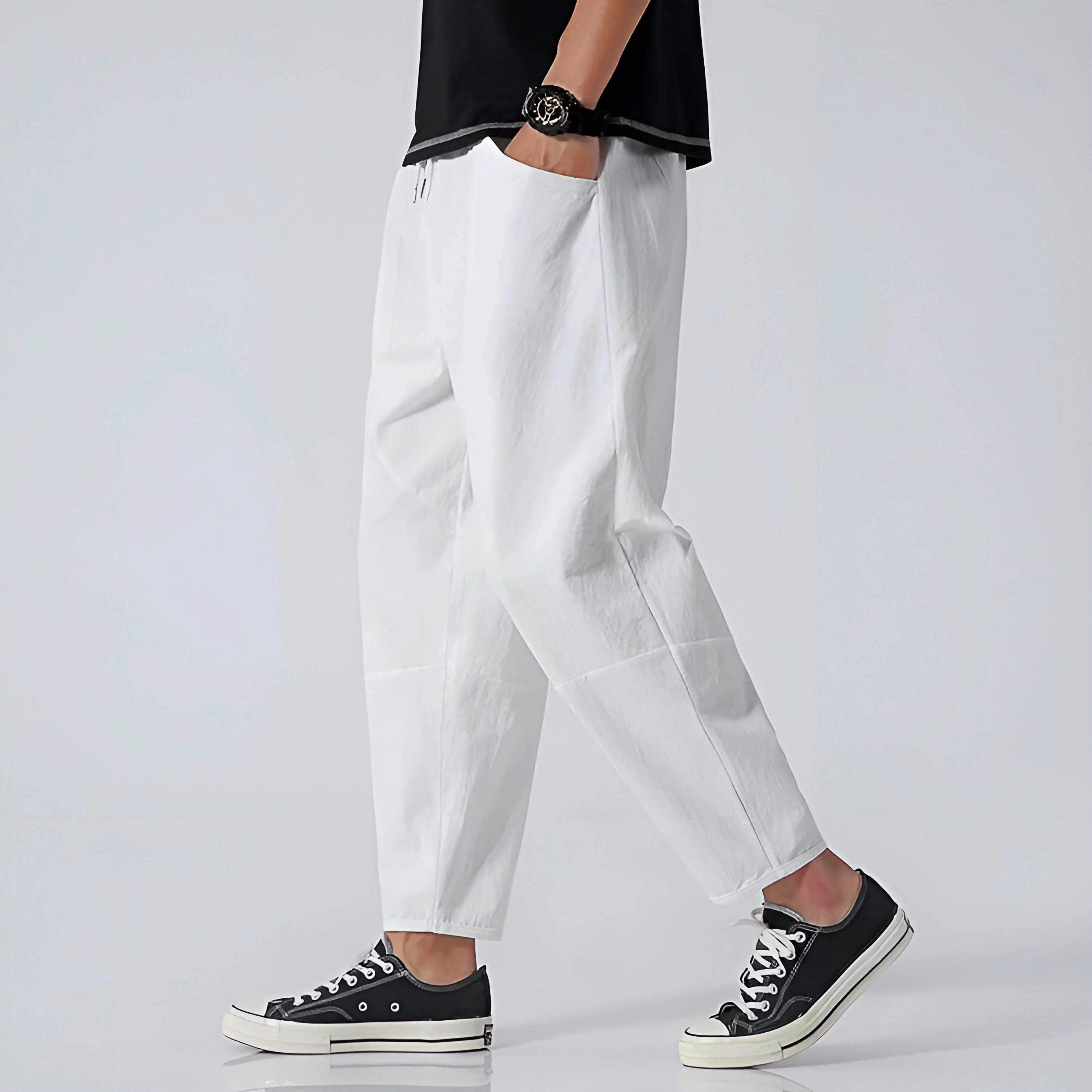 URBAN CROPPED COTTON PANTS - Image 10